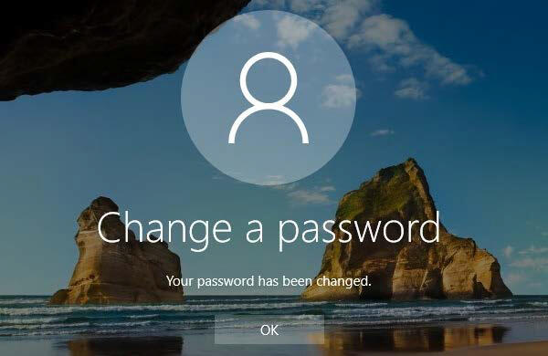 Change a password screenshot